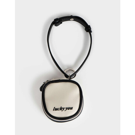 Monedero Negro Con Correa Combinación Bicolor