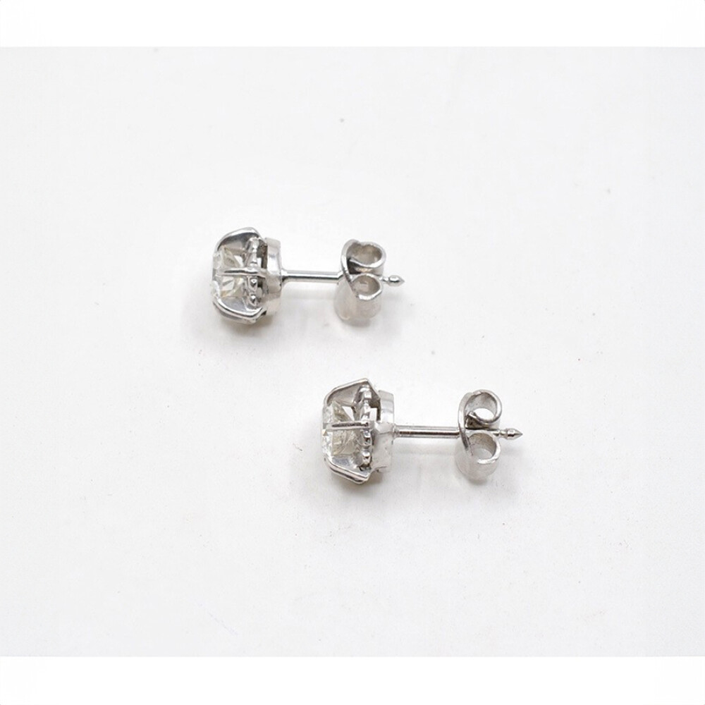 Caravanas En Oro 18K Blanco Y Brillantes 1.20 Ct Caravanas En Oro 18K Blanco Y Brillantes 1.20 Ct
