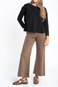 Remera Manga Larga Algodón Elastano Negro