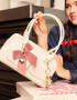 Bowling Romántico Cartera Bowling Con Charm - Blanco Crudo