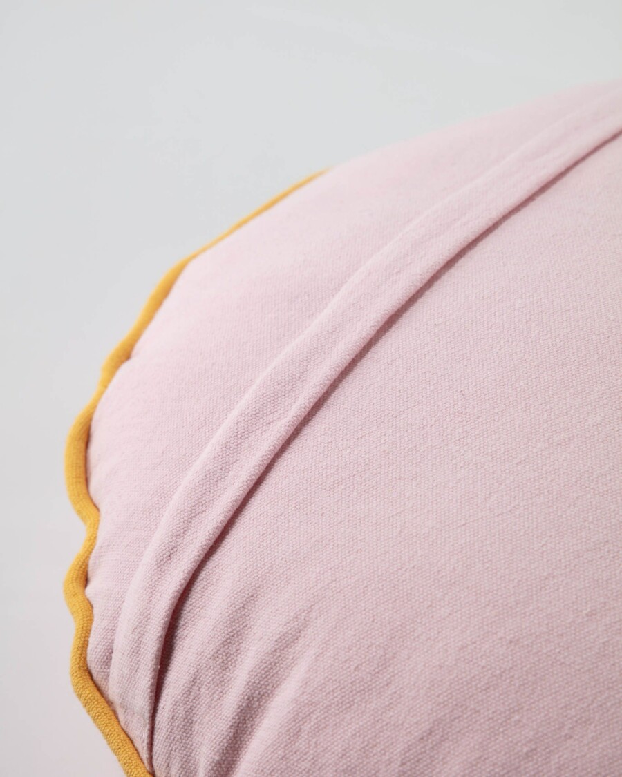 Almohadón redondo Fresia 100% algodón rosa Ø 45 cm