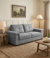 Sillon 2 Cuerpos en tela de Lino Palazio Gris