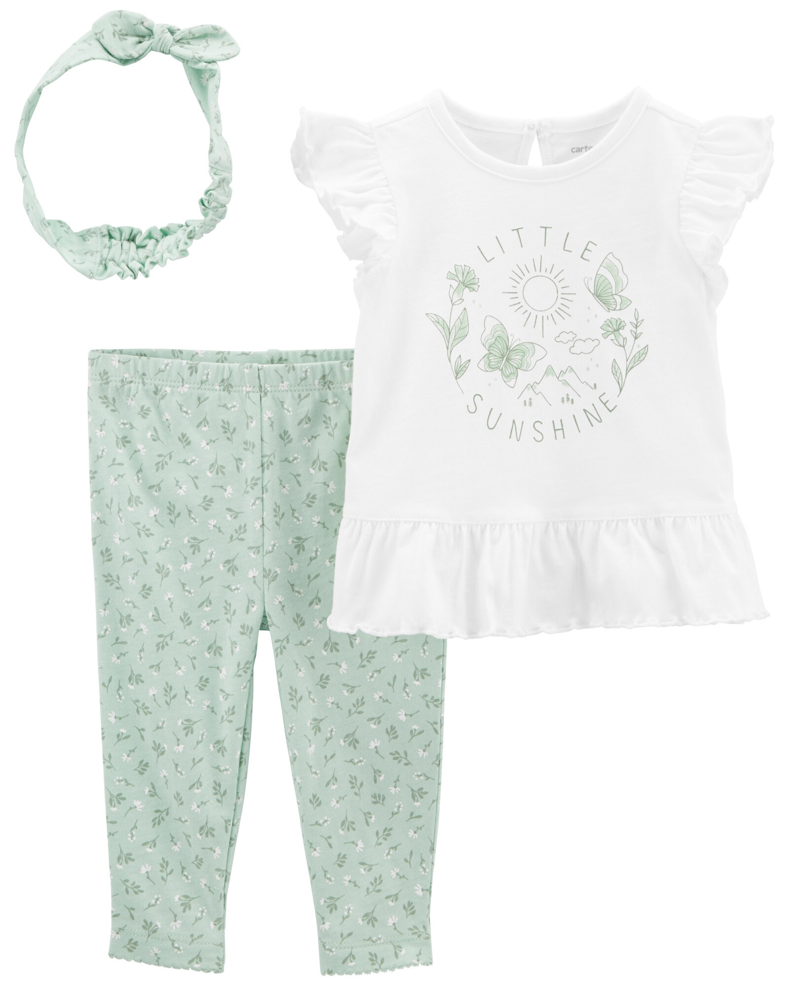 Set tres piezas pantalón y blusa de algodón más vincha Set tres piezas pantalón y blusa de algodón más vincha
