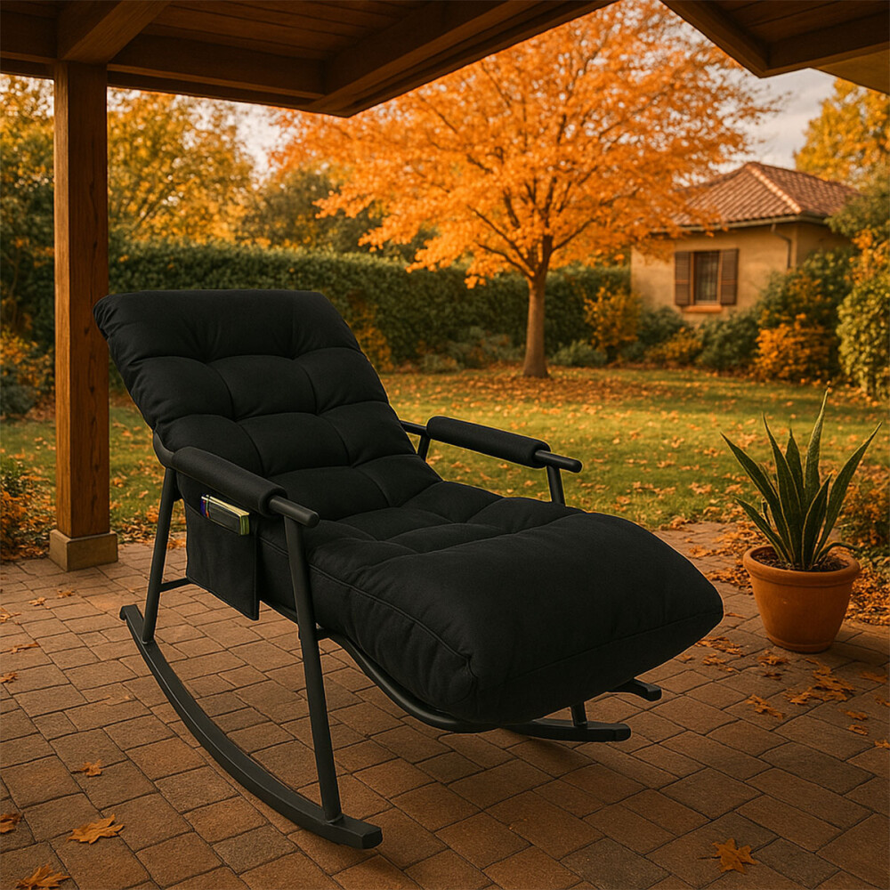 Sillón Mecedor Santorin Microfibra Negro