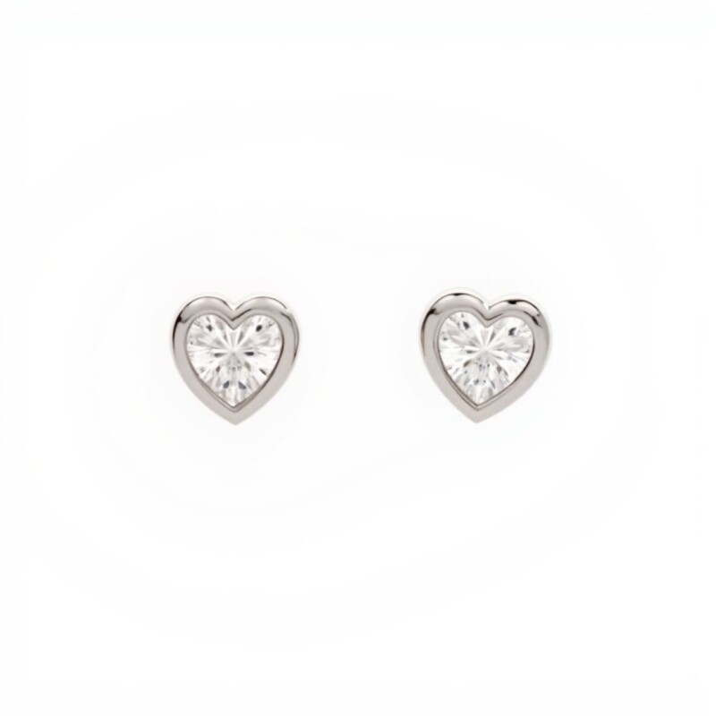 Caravanas Corazón-Plata 925-Piedra Zirconia-CA3033 conpiedra