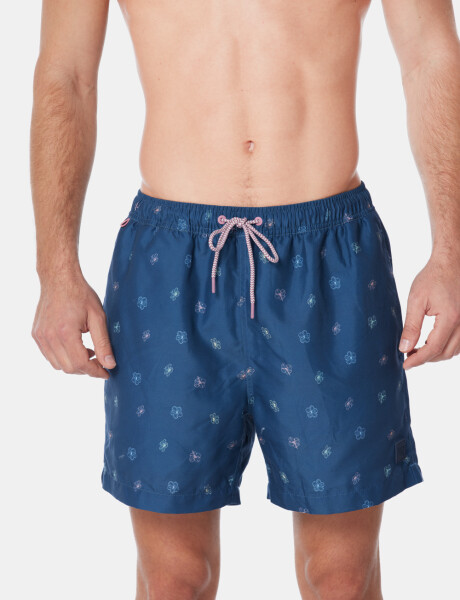 SHORT DE BAÑO ESTAMPADO Azul