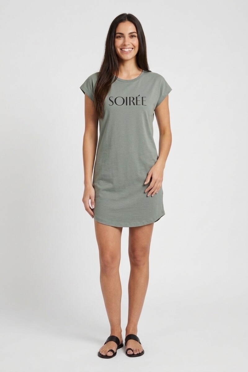 Vestido remeron estampado GRIS OSCURO