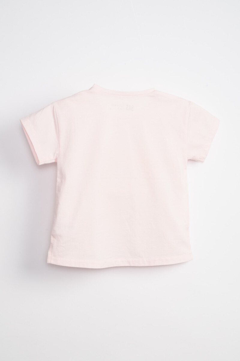 Remera Manga Corta Estampa Manzana Rosa