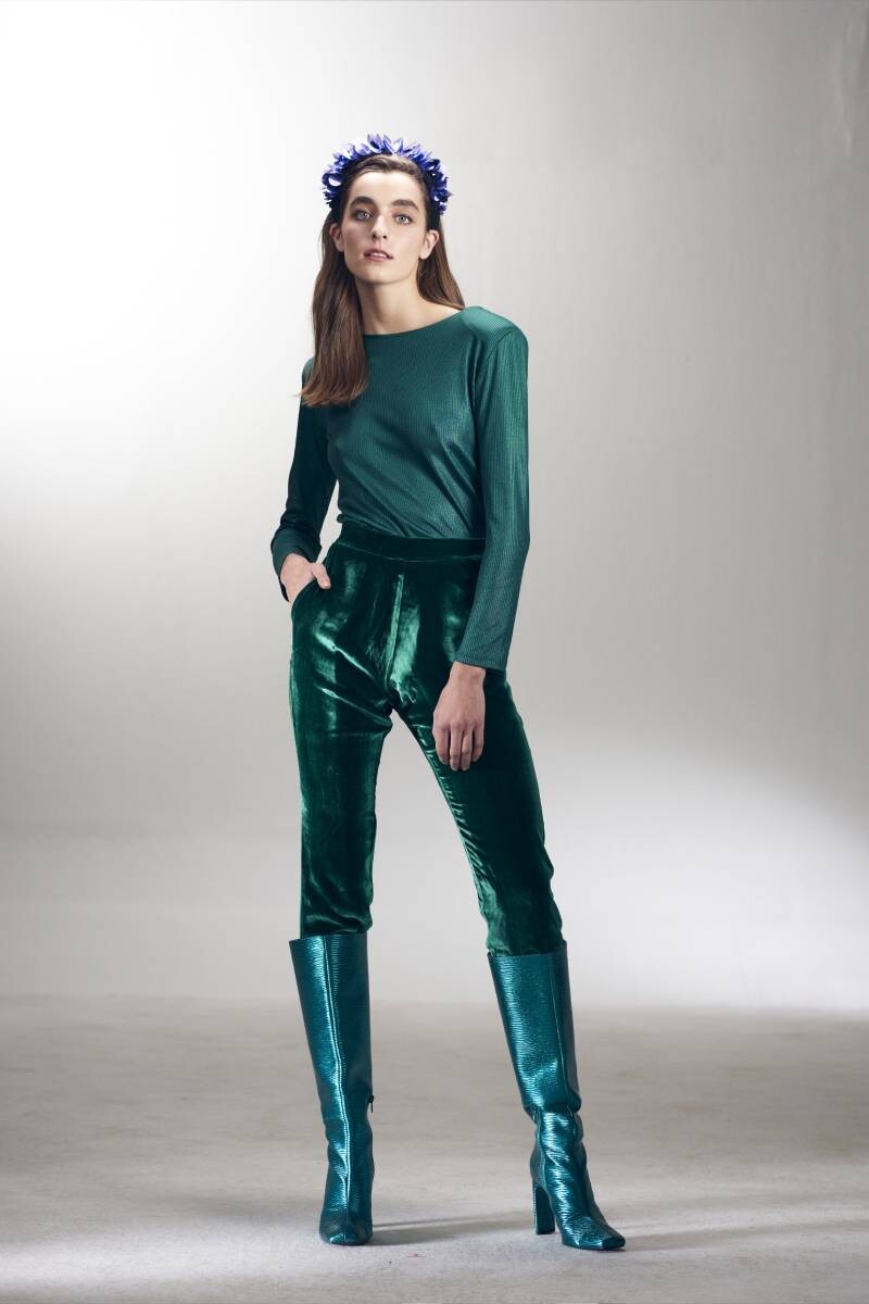 Pantalón de Terciopelo Verde 