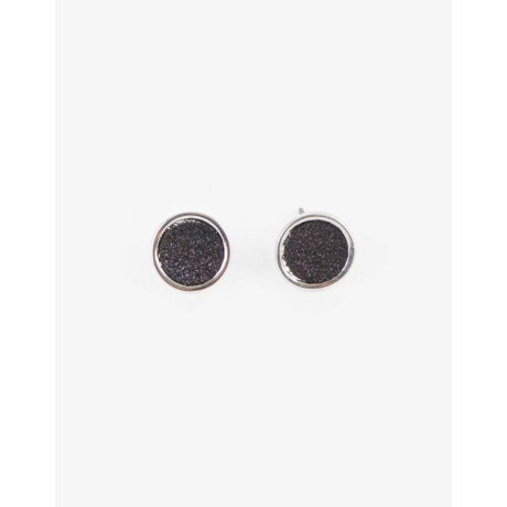 Aros Con Glitter Plateado