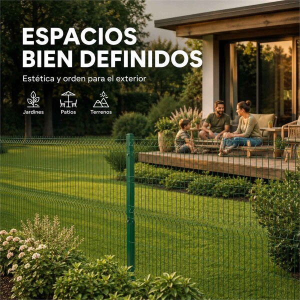 Cerco Reja Perimetral 2,50 x 1,83 m con Poste y Grampas Verde