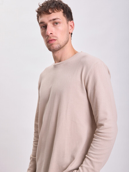 Remera manga larga textura Gris Claro