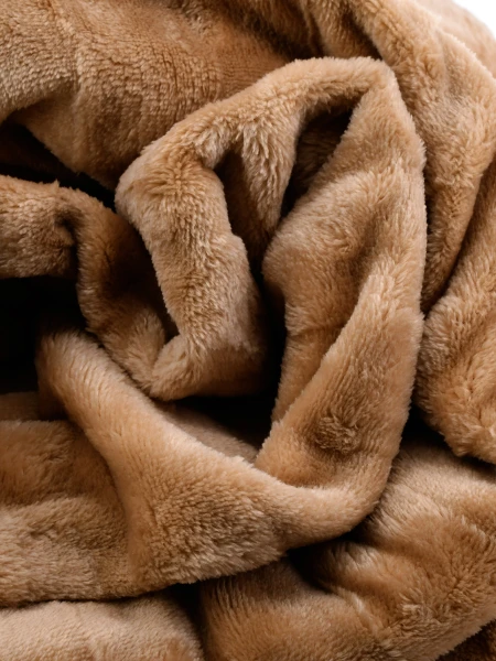 FLANNEL TRAMA DAMERO 2 PLAZAS BEIGE