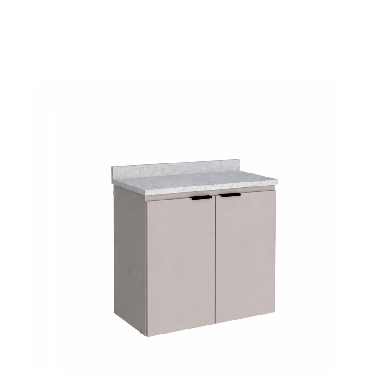 Mueble De Baño Suspendido Aster Beige 60 Cm Mesada Granito Blanco Sin Bacha 