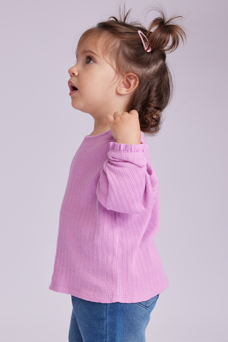 Remera manga larg rib Peonia