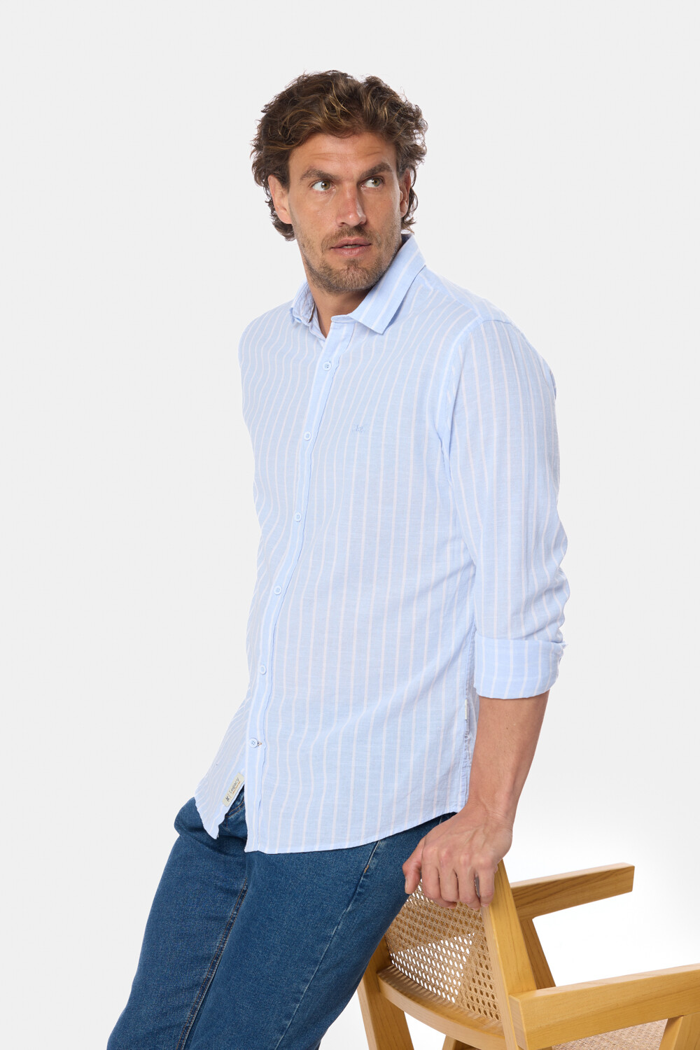 CAMISA DE LINO Azul