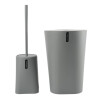 Set de Baño 2 Piezas con Papelera y Cepillo para Inodoro de Plástico Gris