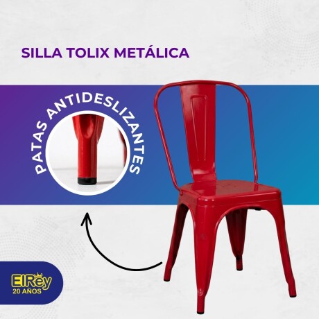 Silla Tolix Metálica Acero Industrial Sandman Comedor Rojo