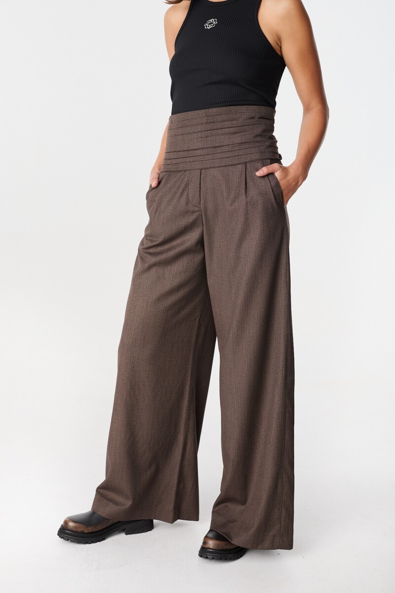 Pantalon Soft Negro/Marrón