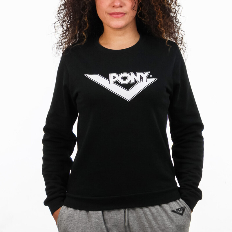 PONY MUJER BUZO CUELLO REDONDO - NEGRO Negro