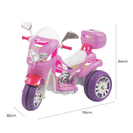 Moto A Batería Con Reversa Luces Y Sonido + Casco Rosa