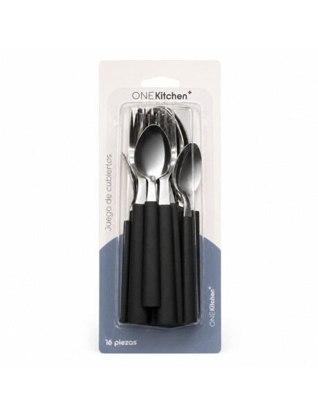 JUEGO DE CUBIERTOS 16PZAS MANGO PLASTICO NEGRO JUEGO DE CUBIERTOS 16PZAS MANGO PLASTICO NEGRO