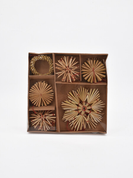 ADORNOS COLGANTES RUSTICOS SET X 13 BEIGE