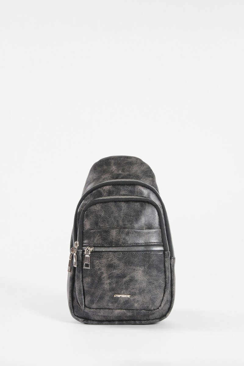 Riñonera cruzada cracked negro