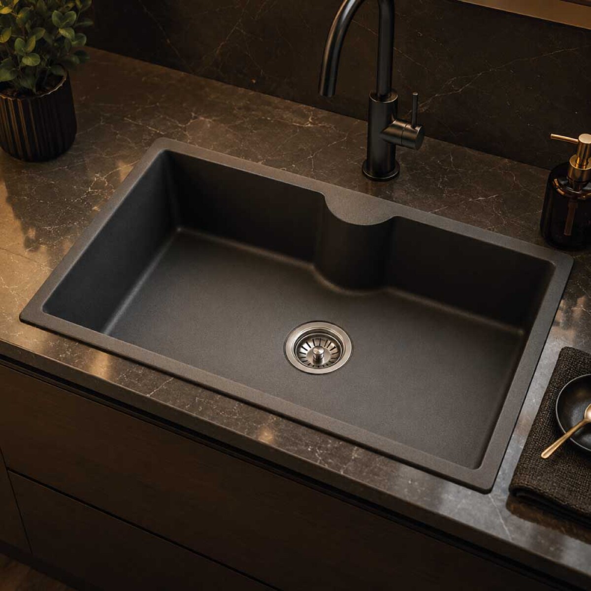 Pileta simple composite gris 78 x 45 