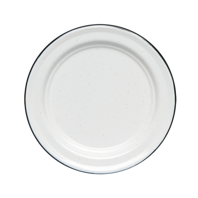 Plato Llano Acero Vitrificado Blanco B/Negro Cinsa PLATO LLANO ACERO VITRIFICADO BLANCO B/NEGRO CINSA