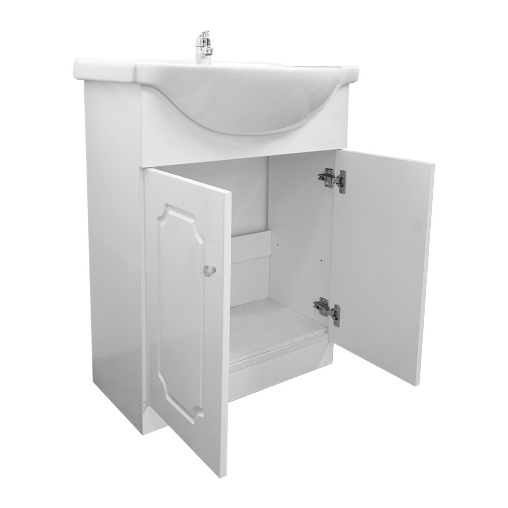 MUEBLE DE BAÑO DOS PUERTAS CON BACHA / COLOR BLANCO Mueble De Baño Dos Puertas Con Bacha / Color Blanco