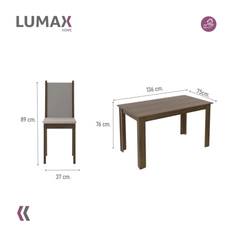 Juego de comedor con mesa de madera y 4 sillas rústicas/sintéticas Juego de comedor con mesa de madera y 4 sillas rústicas/sintéticas