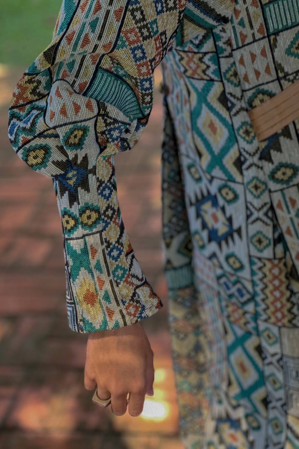 Coat Dress Estampado Base Beige