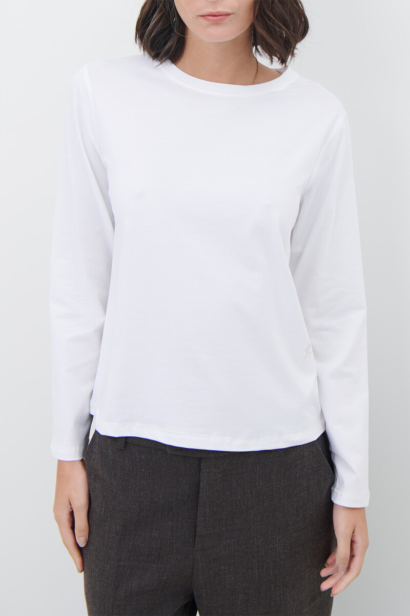 REMERA COTTON M/L BLANCO