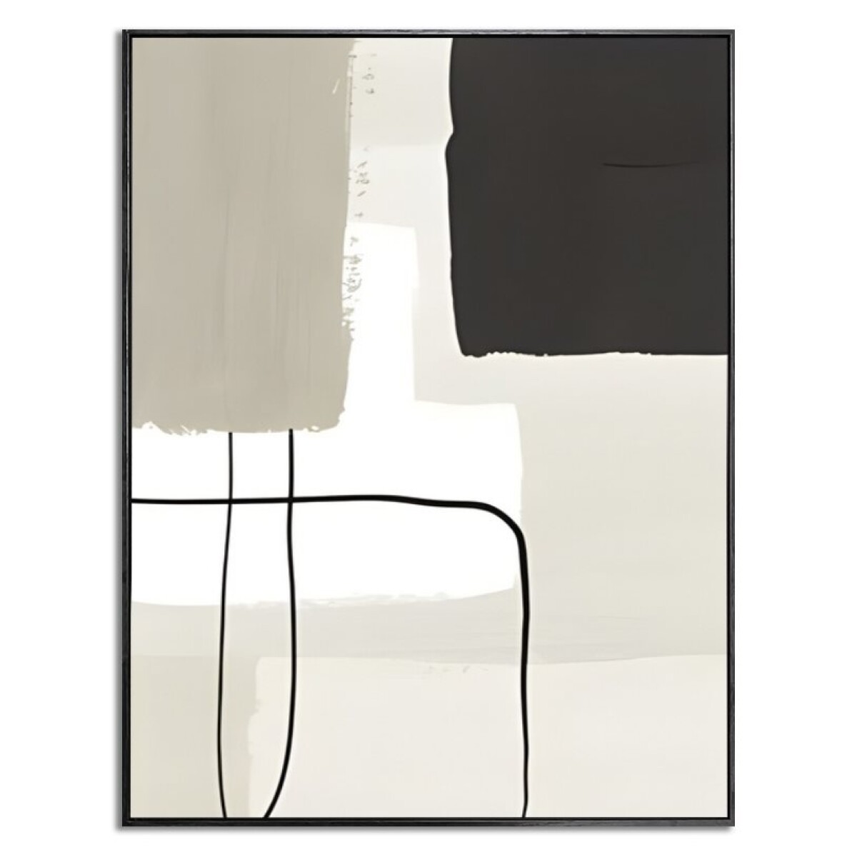 CUADRO CANVAS 30x40 MARCO ABSTRACTO BEIGE NEGRO 1 
