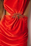 Terciopelo Dress Rojo