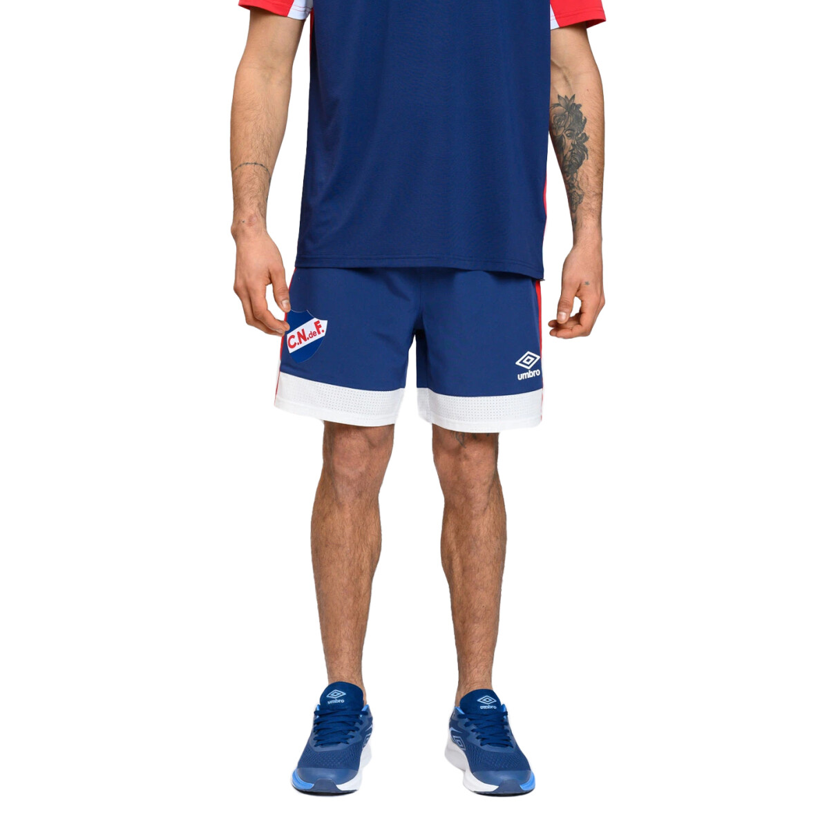 Bermuda de Hombre Umbro Fiss Nacional - Azul Marino - Rojo 