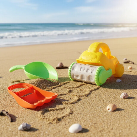 Juego de Arena Playa Bebés con Pala y Rastrillos en Plástico Multicolor
