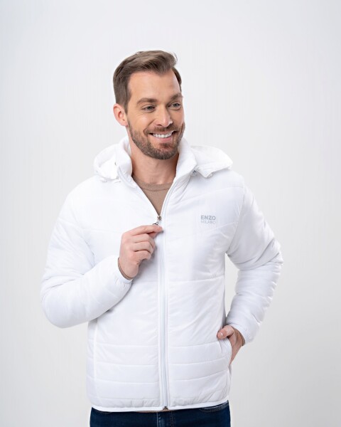 CHAQUETA PUFFER COM CAPUZ BLANCO
