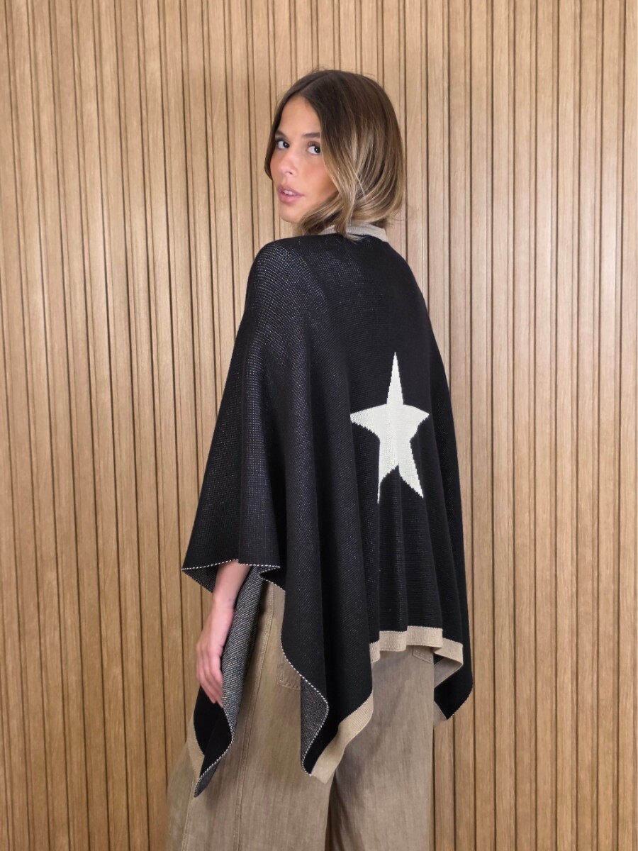 Ruana Estrella - Negro 