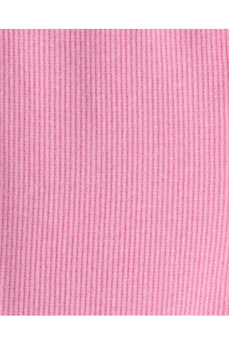 Pantalón de algodón acanalado, rosado Sin color