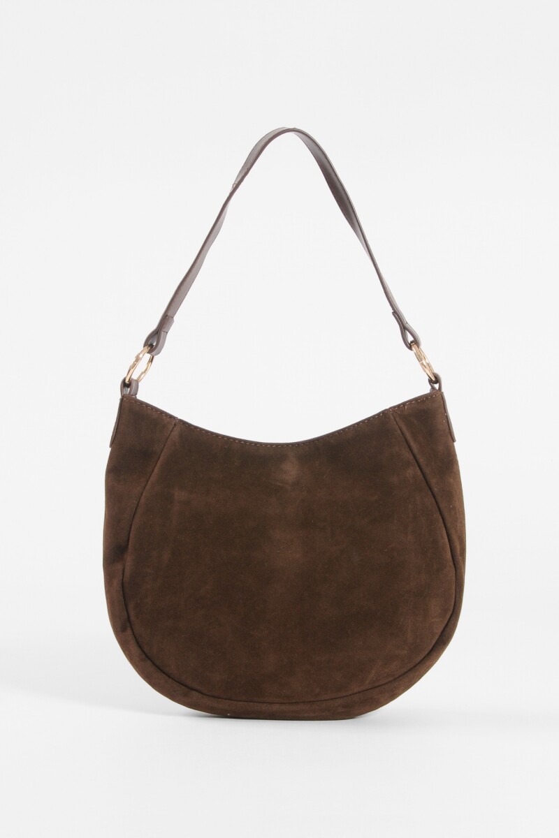 Cartera de hombro suede trenzado chocolate