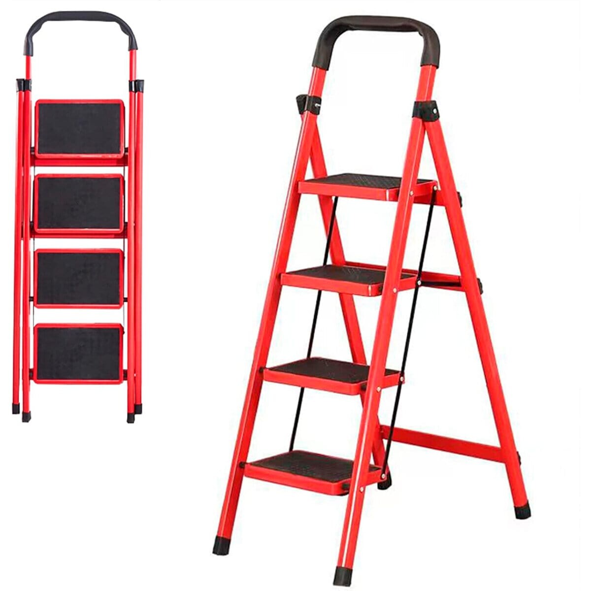 Escalera Plegable Antideslizante 4 Escalones 150 KG 