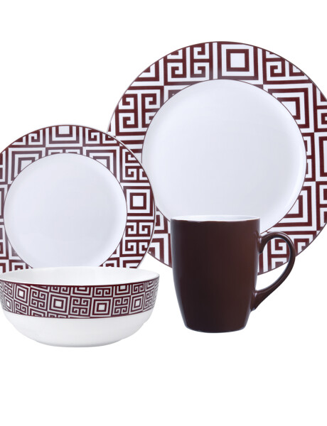 SET 16PCS OPALINA GEOMETRIC BORGOÑA 28/20/16.5CM-350ML SET 16PCS OPALINA GEOMETRIC BORGOÑA 28/20/16.5CM-350ML