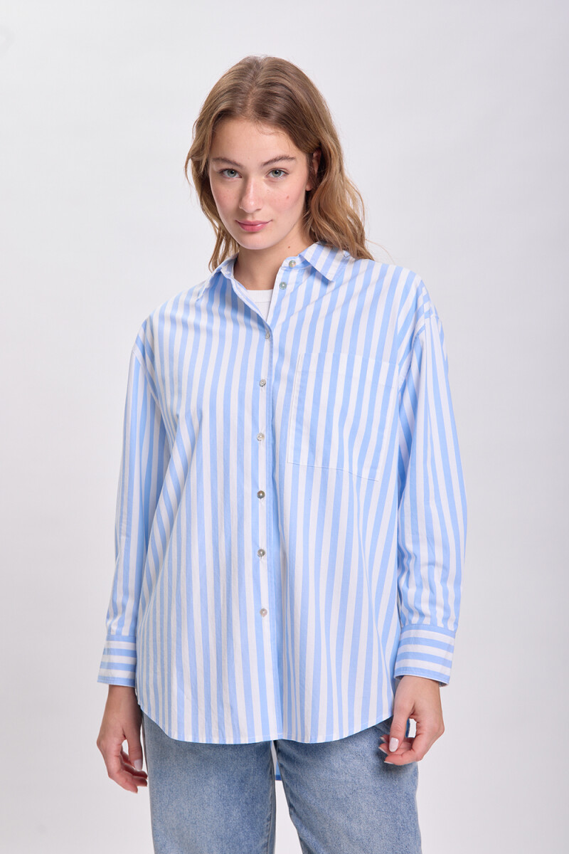 Camisa rayada Blanco