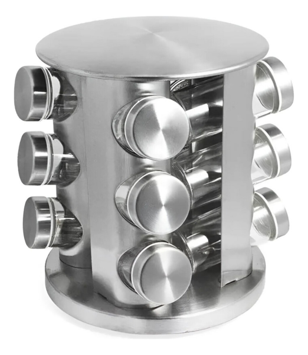 Porta Condimentos Especiero Giratorio Vidrio - Gris 