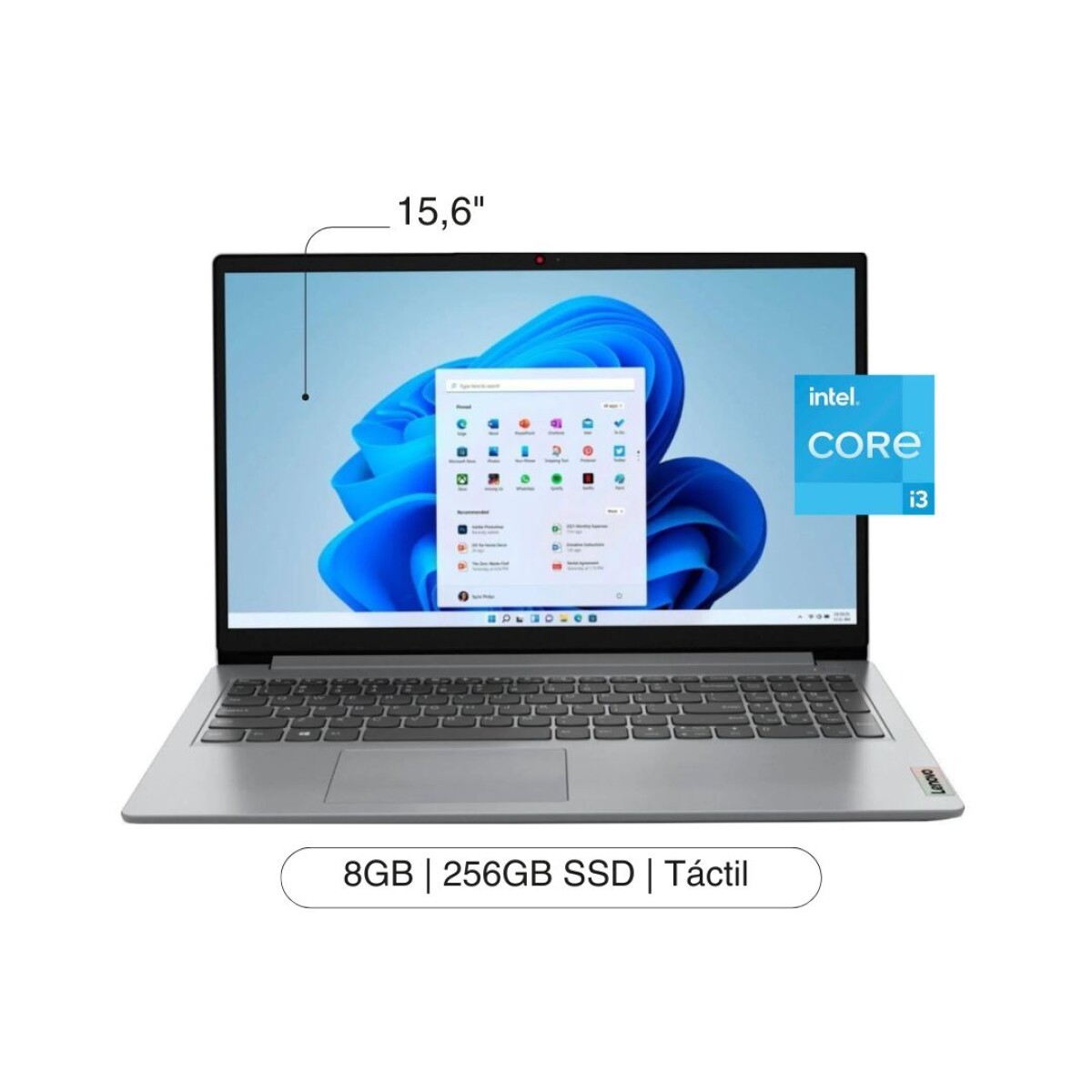 Notebook LENOVO IP 1I 15,6' FHD Touch 256GB SSD / 8GB I3-1215U W11 