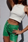 Leather Shorts Menta