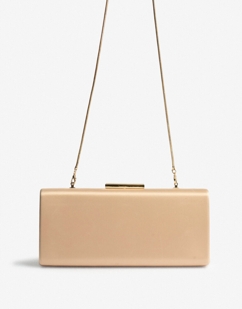 Carteras de Noche Clutch Clutch Con Correa - Dorado Oro Claro