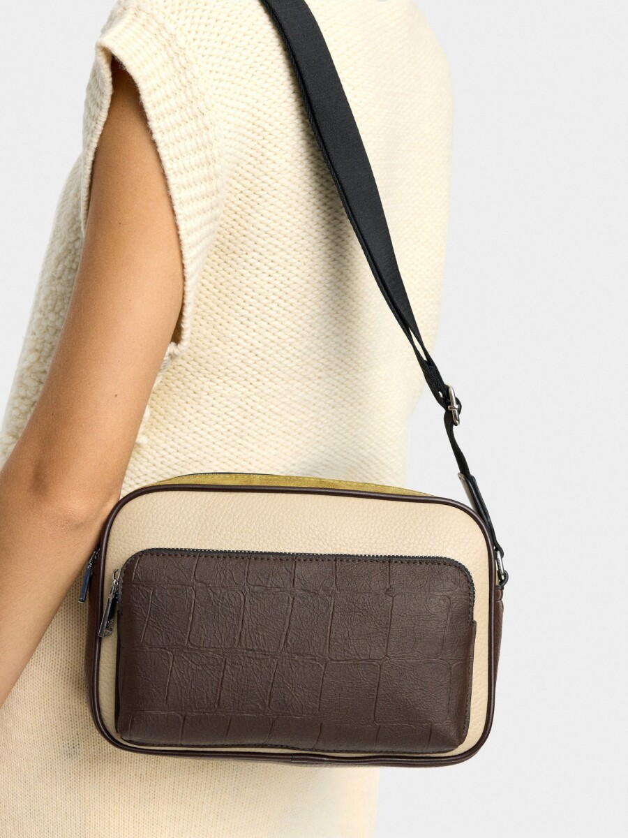 Bolso Bandolera Patchwork marron